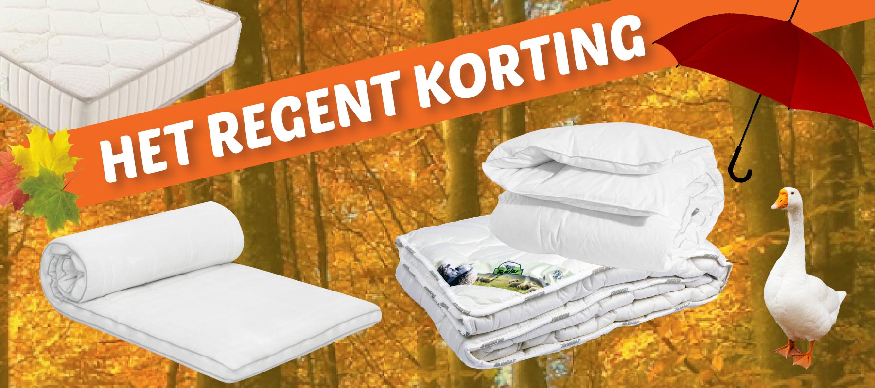 Banner het regent korting