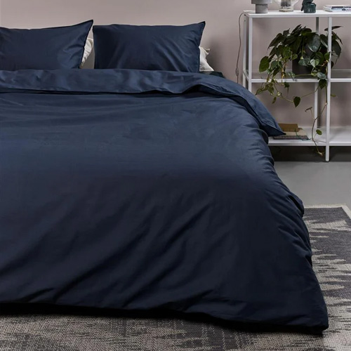 Dekbedovertrek Cotton Uni Dark Blue Ambiante