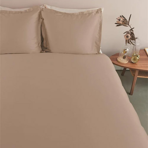 Dekbedovertrek Satin Uni Taupe Ambiante