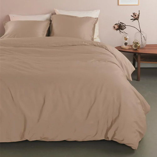 Dekbedovertrek Satin Uni Taupe Ambiante